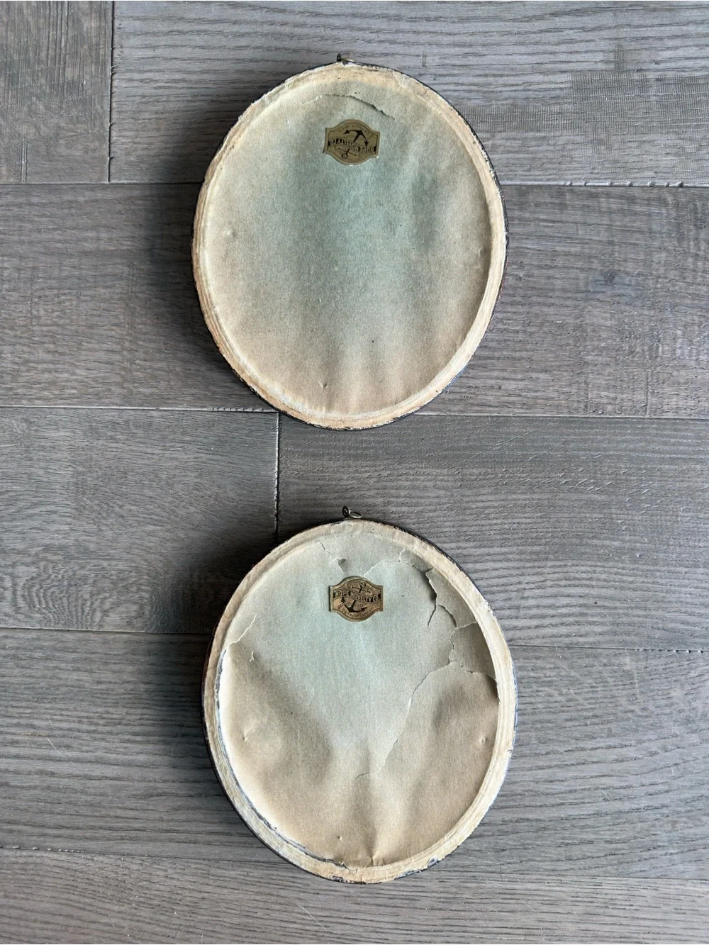 Vintage Red and Brown Bird Oval Wall Art Set